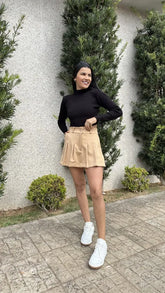 Mini Short Saia Plissada Camy