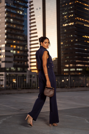 Macacão Pantalona Alça Dupla Jaque Blueberry